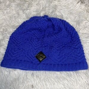 Merkley Blue Wool Winter Beanie Hat